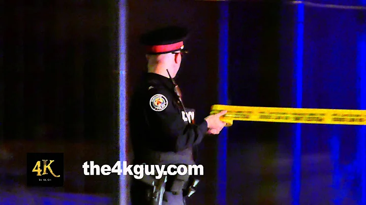 4K UHD - Policeman and woman unrolling police tape at train crash