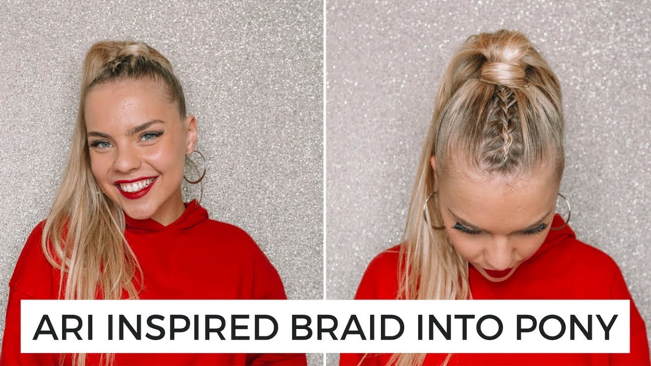 ARIANA GRANDE INSPIRED BRAID INTO PONY || with Extensions