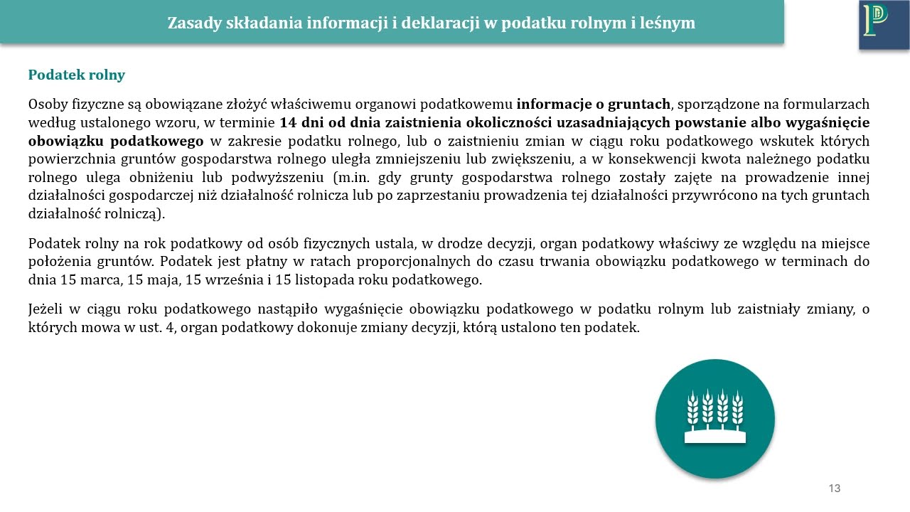 Egzamin ustny na doradcę podatkowego 2025, Podatek rolny i podatek leśny