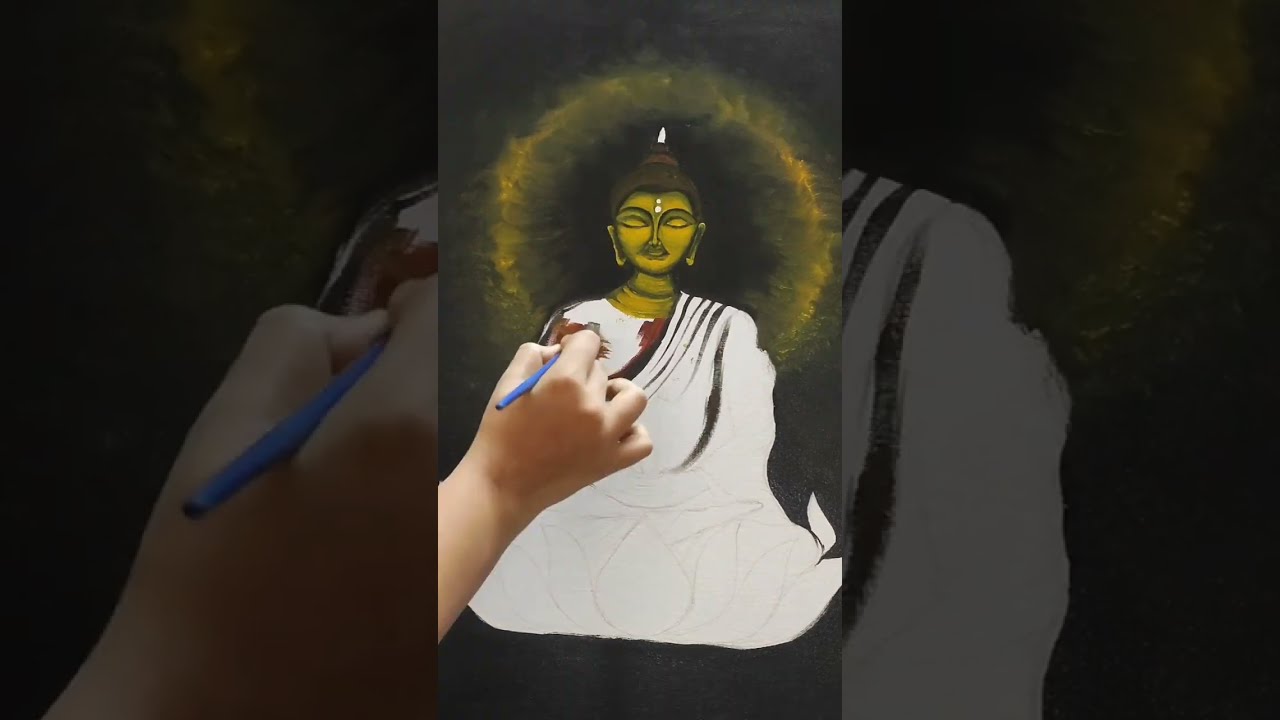 Lord buddha 🙏 oil painting on canvas on the occasion of guru purnima 