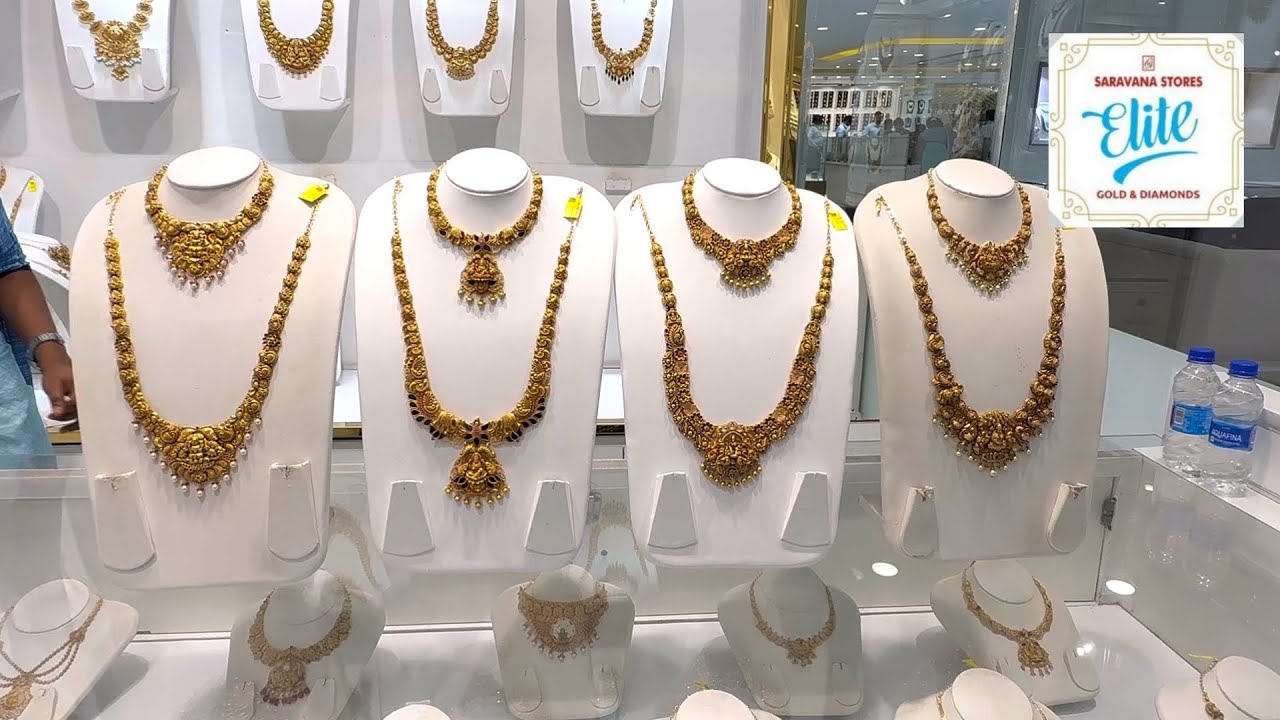 Saravana Stores Elite Gold Antique Haram & Necklace Collection | Wedding Jewellery | Traditional 
