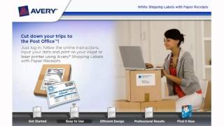 Avery White Shipping Labels with Paper Receipts