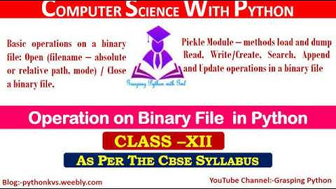 Binary File in Python Python | Tutorial for Beginners | File handling | File Operations in Python