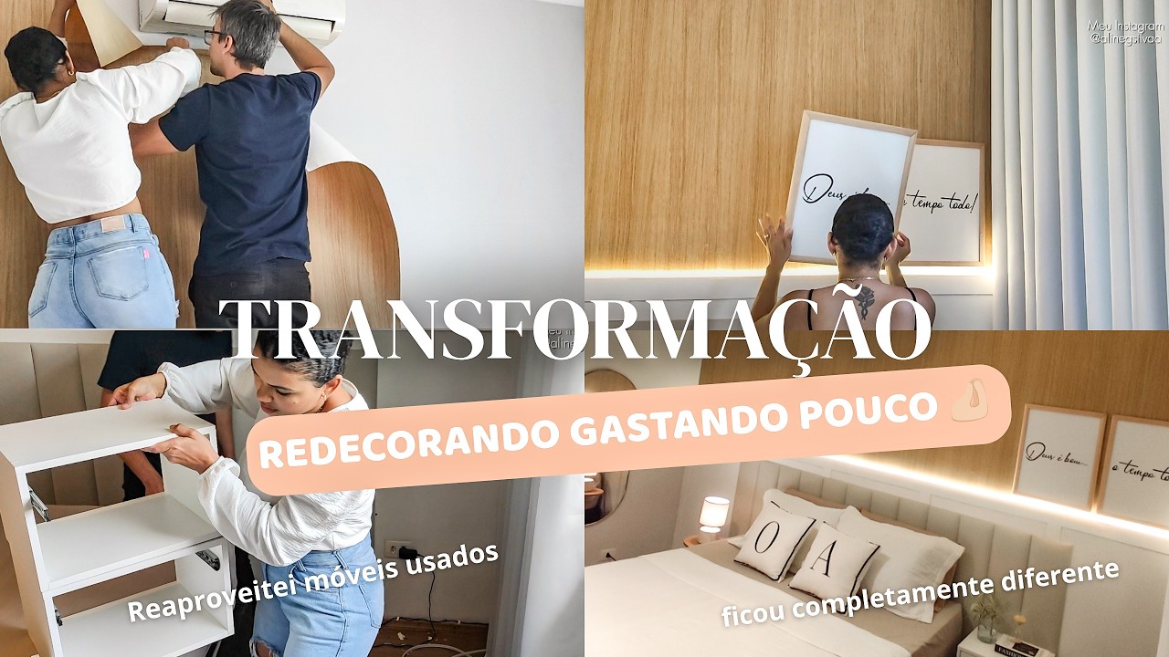 REFORMANDO QUARTO CASAL GASTANDO POUCO| REDECORANDO RÁPIDO E FÁCIL 