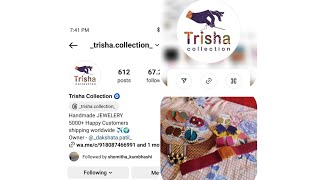 trisha collection# hand made 💎 jewelry  # instagram page review 💕👌