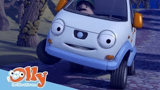 Cars For Kids - Long Dark Road Transport For Kids Olly The Little White Van