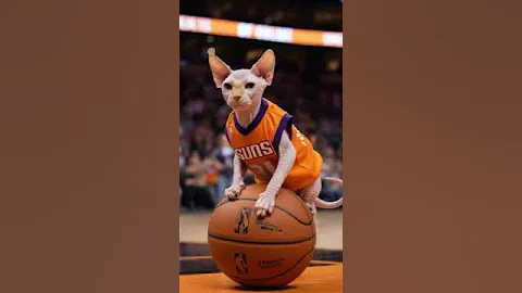 Watch the video about Hairless Cat Playing Basketball 🏀 Offense and Defense ❤️ dribble #ai
