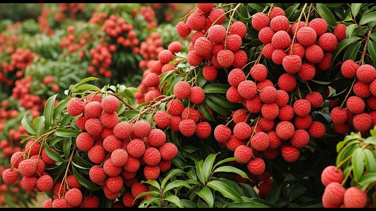 HOW GIANT LYCHEE FRUITS ARE GROWN | Super Massive Lychee Harvest Inside Farm