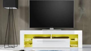 Contemporary White Floating top TV Console for TVs up to 46″ Sorrento Tv Stand