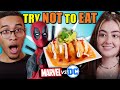 Try Not To Eat Challenge - Marvel Vs. DC (Shang-Chi, Loki, Deadpool, Birds of Prey, Suicide Squad)