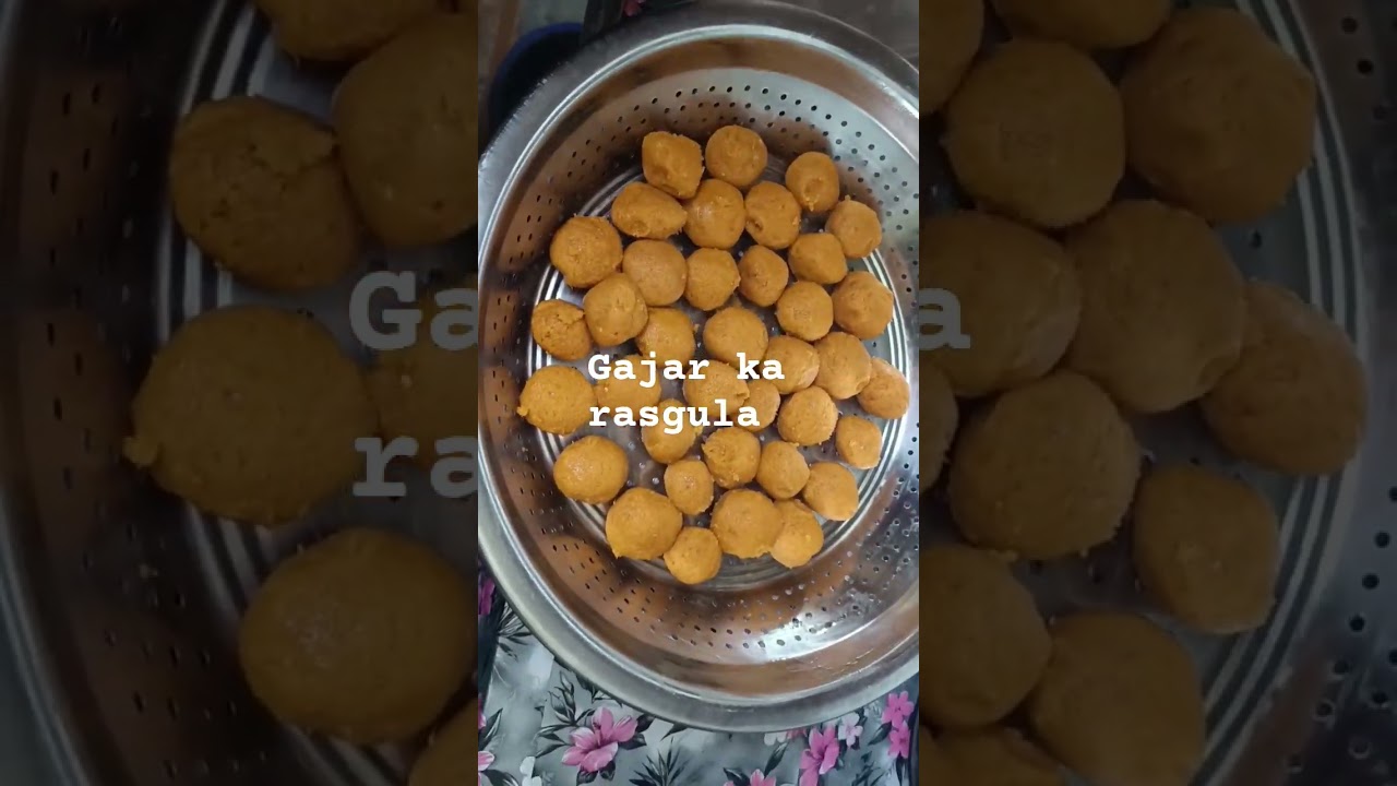 gajar ka rasgula _500g gajar,1litter milk, 250g dry fruit (kaju,pista gari) 200g sugar, milk powder