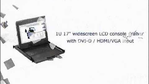 1U 17" DVI-D, HDMI and VGA Ultra High Resolution 1920 x 1200 Rackmount Monitor Keyboard Drawer
