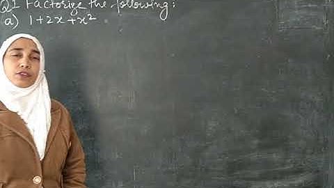 CLASS-8 FACTORIZATION OF ALGEBRAIC EXPRESSIONS EX 7.4 Q1(a)