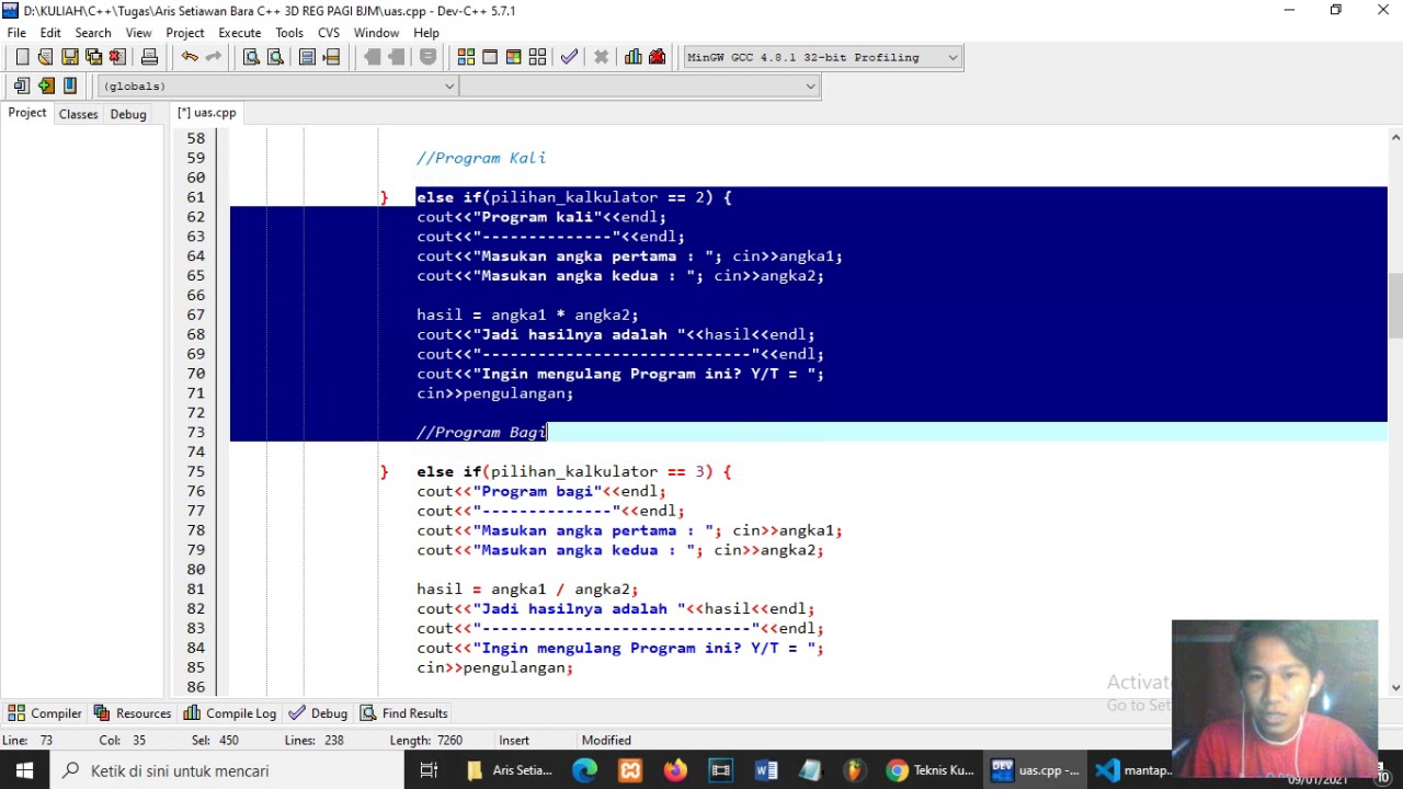 Contoh Program C++ Sederhana. - YouTube