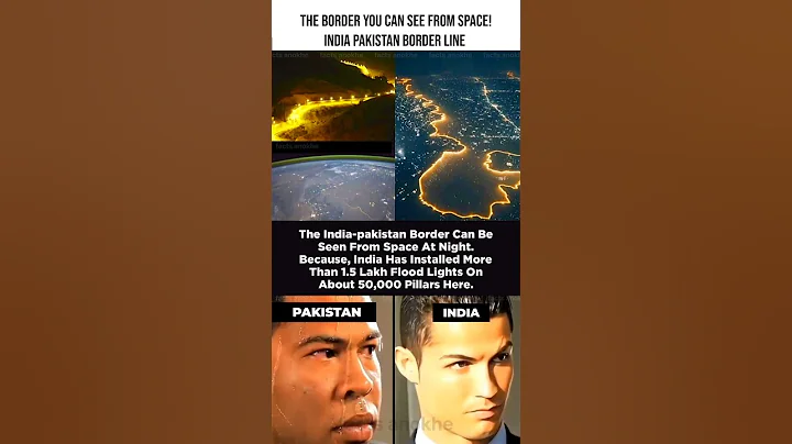 India Pakistan Border Visible from Space at Night 🌍🌌✨ | Amazing Fact #india #shorts