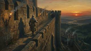 Art Screensaver TV Wallpapers | Lone Sentry on a Castle Wall at Sunset 🏰🔥 screenshot 2