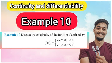 Continuity and differentiability example 10 | Example 10 chapter 5 class 12