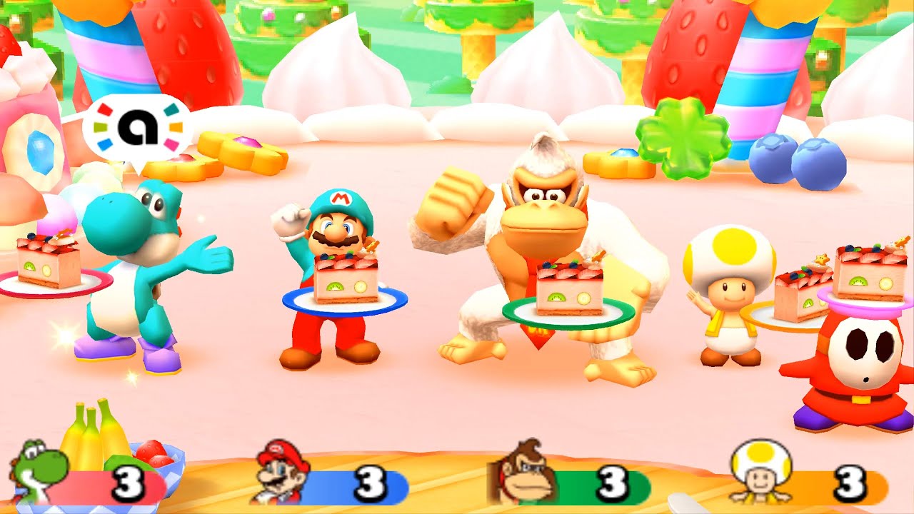 Toad Scramble | Mario Party Star Rush - Yoshi Vs Peach Vs Rival Players (World 2-3)
