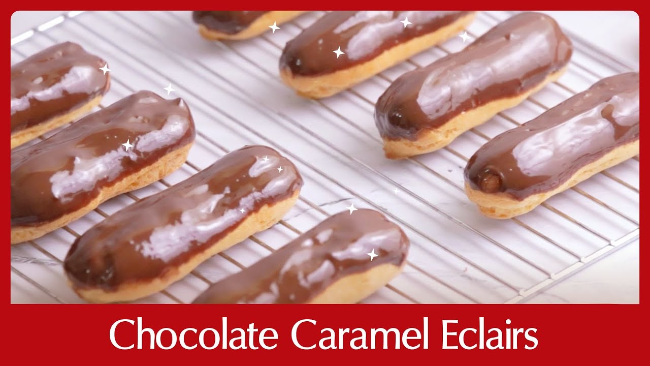 Chocolate Caramel Eclairs Recipe YouTube