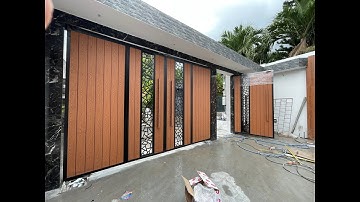 Công đoạn sản xuất cổng ốp nhựa giả gỗ & lắp đặt hoàn thiện tai công trình Biệt Thự tại Bình Dương