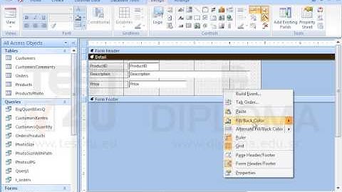 Show the page Header and page Footer of the open form. Save the form.
