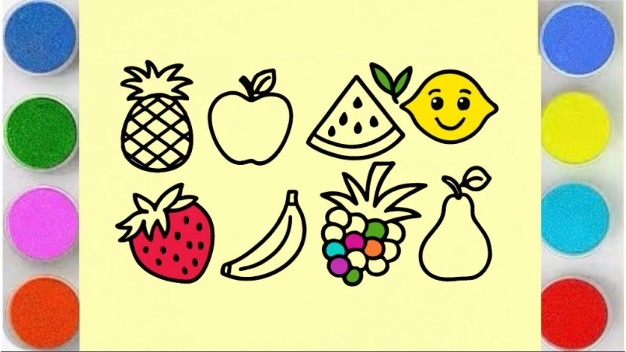 Sand Painting & Coloring Rainbow Fruits | Satisfying & Relaxing for Kids