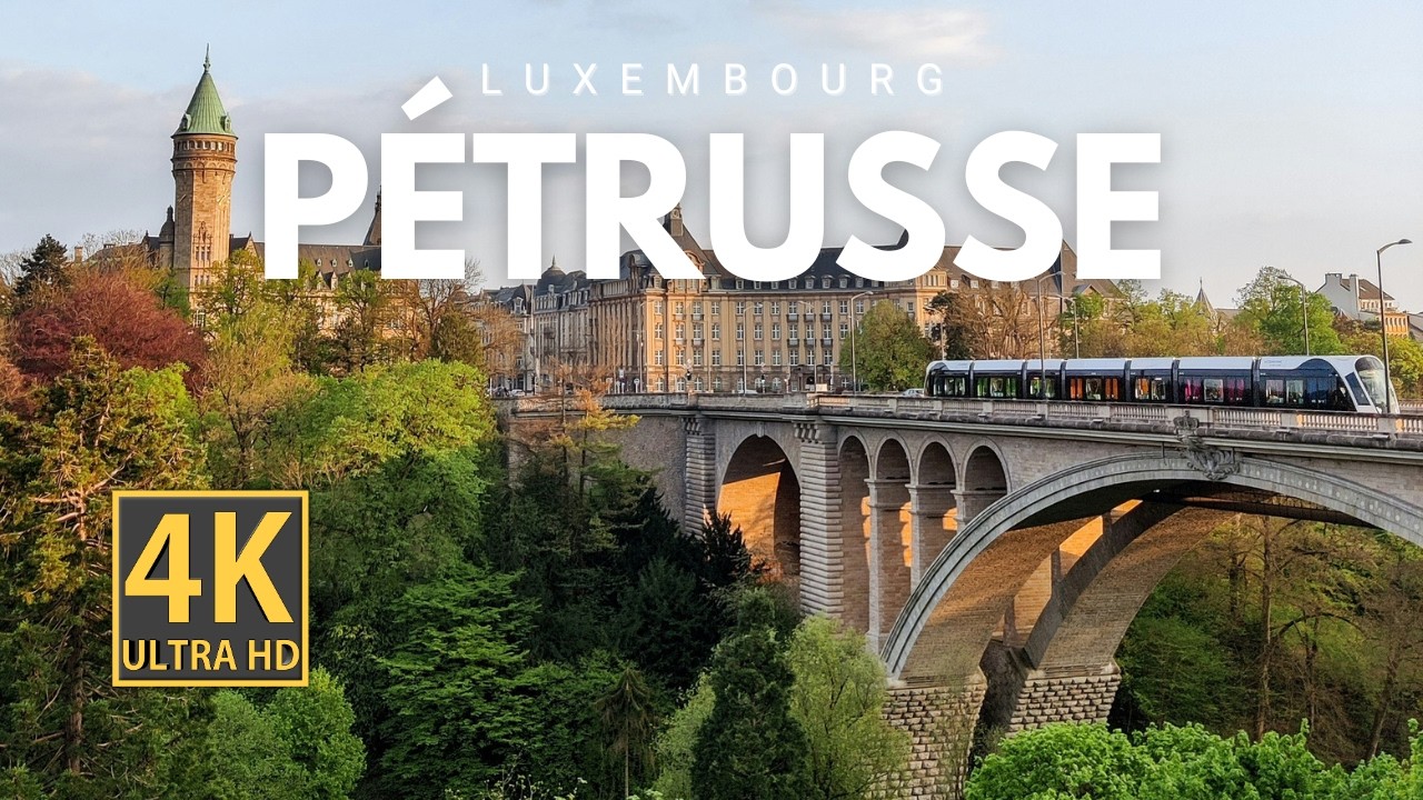 🇱🇺 Luxembourg 4K Silent Walk | Adolphe Bridge & Pétrusse (Relaxing River Flows)