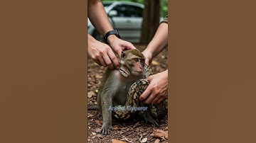 Monkey Rescued from Python’s Grip 🐒🐍 | Intense Wildlife Save! #WildlifeRescue #AnimalRescue #Python