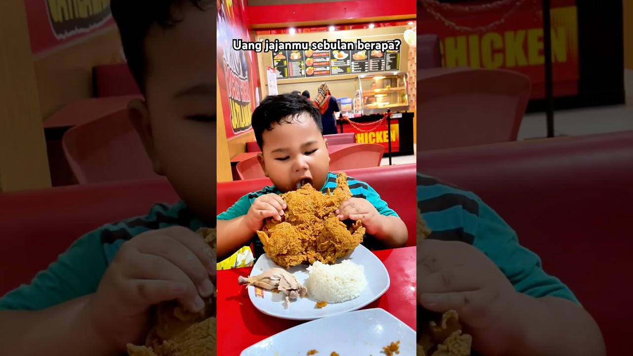 Uang jajanmu sebulan berapa? | Marcello mukbang ayam utuh satu ekor