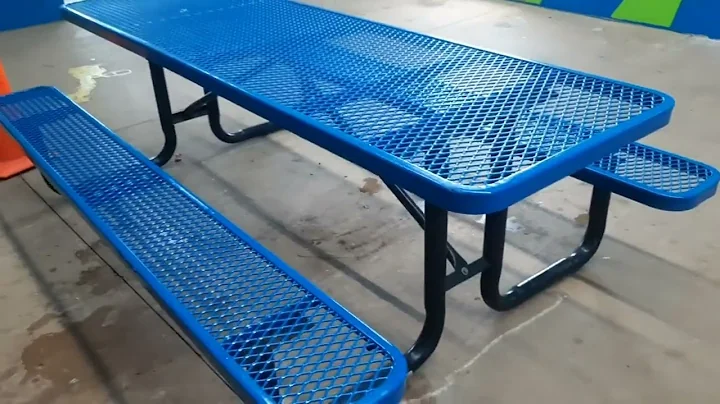 8ft Rectangular Commercial Picnic Table - Thermoplastic, Expanded Metal