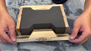 Unexpectedly, Casting bricks from wood and cement molds is very simple and easy