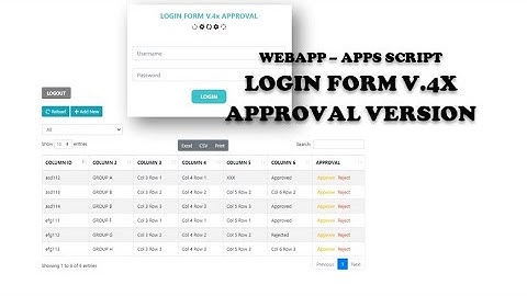 Apps Script - Login Form V.4x - Approval Version | Approve or Reject (Special for Member)