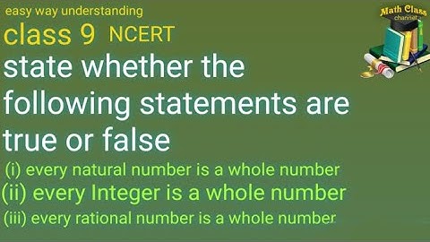 Every Natural Number is a Whole Number | Rational Number is Whole Number | Integer is a Whole Number