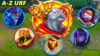 *A-Z URF EPISODE 3* TRYING EVERY CHAMP IN NEW URF 😆