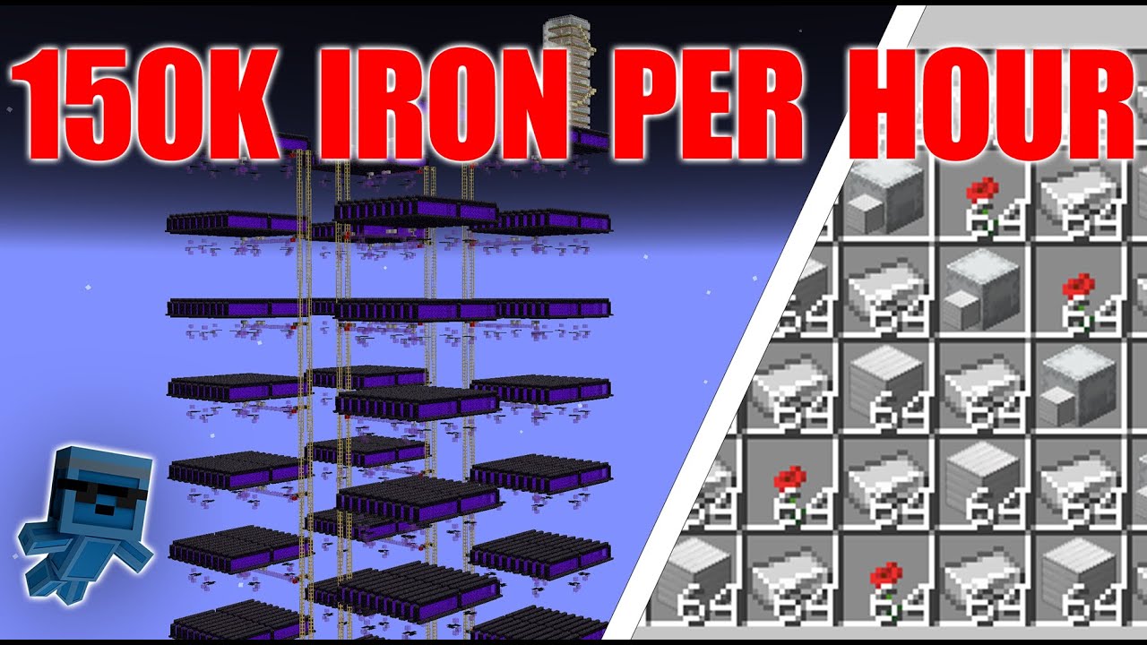 HOW I MADE A 150K IRON PER HOUR FARM IN SURVIVAL MINECRAFT!