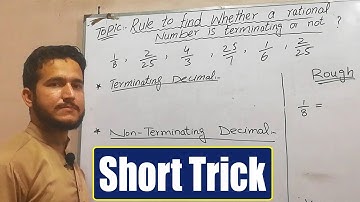 Shortcut Trick To  Rational Number Terminating Or Non Terminating  | Math Trick