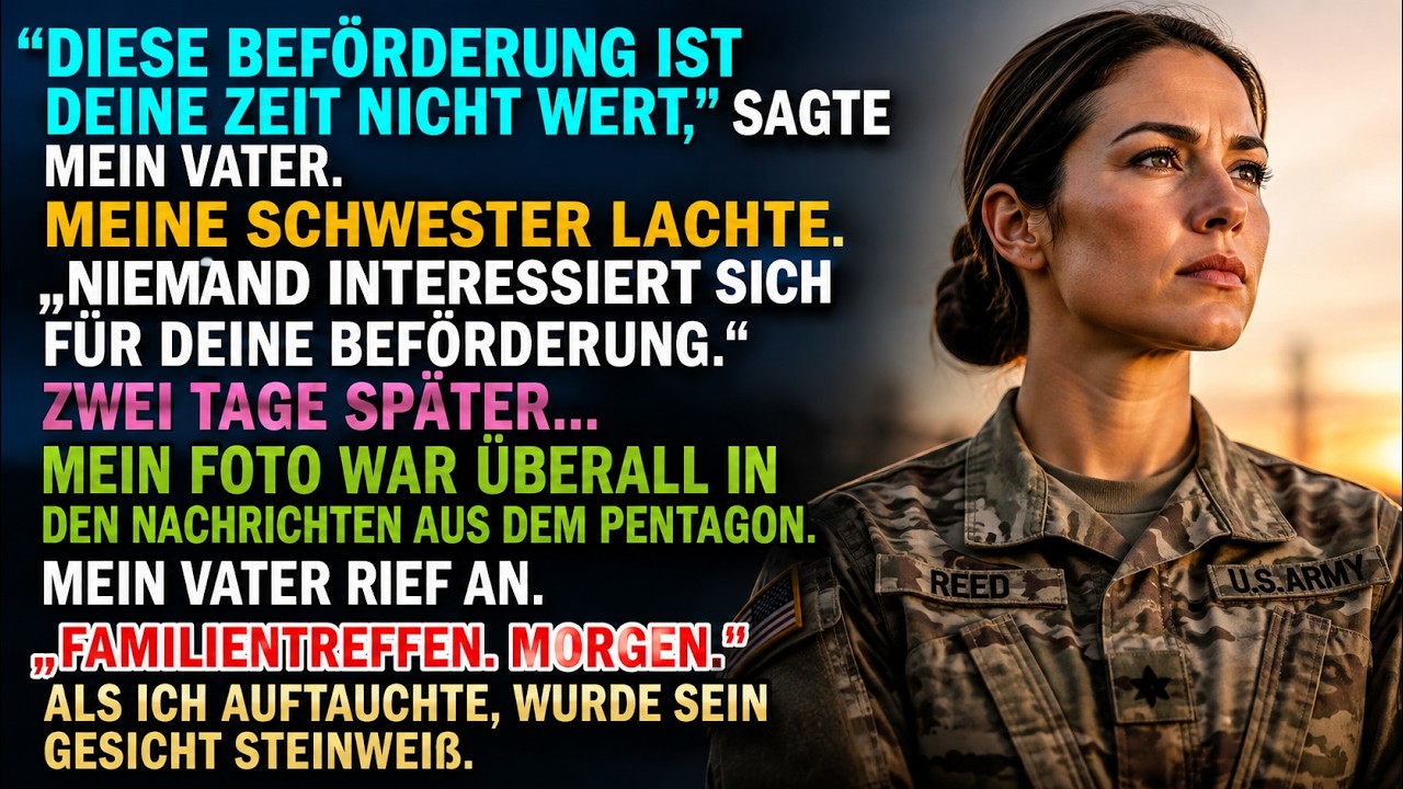 Ich stand in meiner Unterkunft, noch in Uniform, das Telefon am Ohr, als mein Vater sagte: „Daraus wird sowieso nichts.“ Meine Schwester rief im Hintergrund: „Deine Beförderung interessiert...