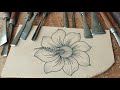 whittling carving  flower MDF for biginars tutorial