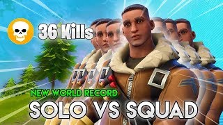 36 KILLS SOLO vs SQUAD NEW WORLD RECORD! -  (Fortnite Battle Royale) Fortnite Epic Funny Moments #17