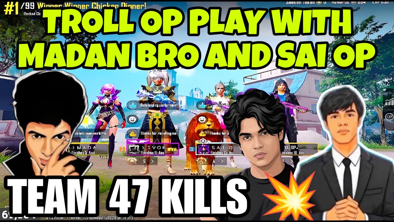 TROLL OP PLAY WITH MADAN BRO ❤️‍🔥 OG BTS TEAM 47 KILLS GAMEPLAY 💥 | TROLL OP 