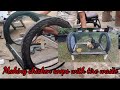 Making a chicken coop with waste motorbike tires ___ Quick and Easy