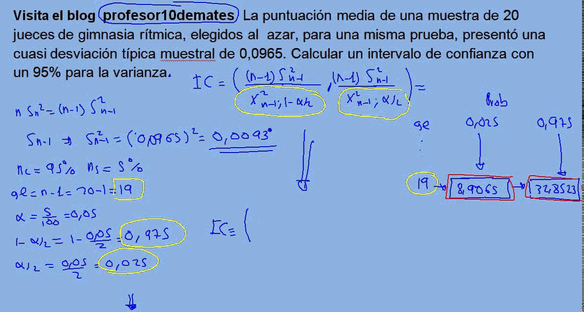 Intervalo de confianza para la varianza n≤100 02 ejercicio resuelto