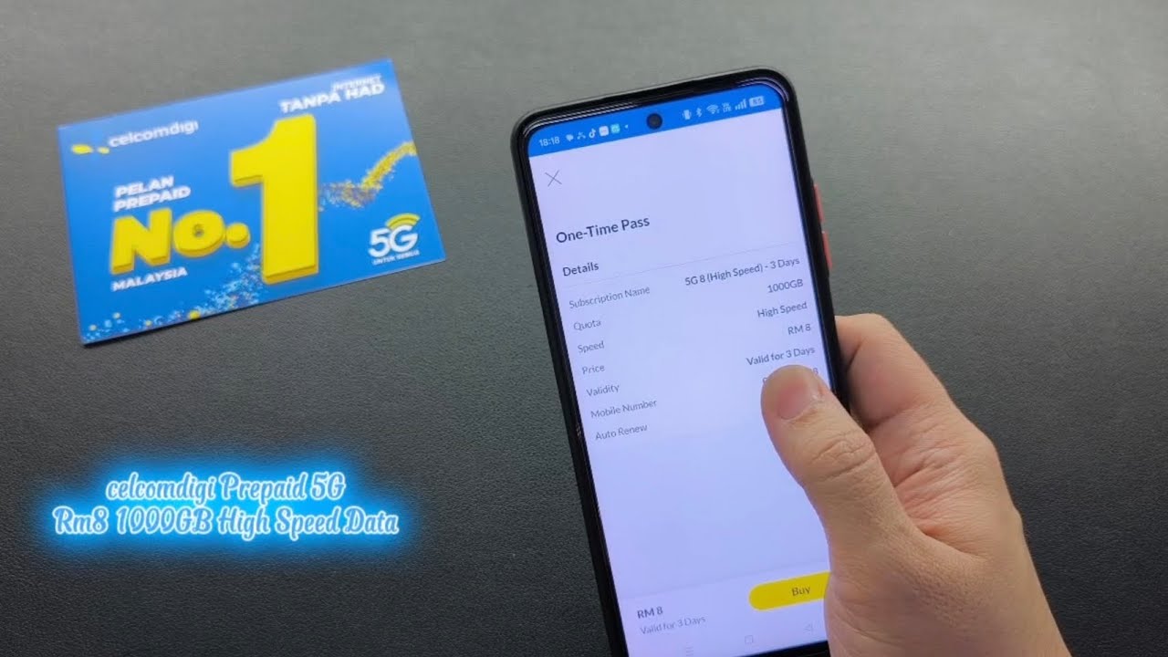 celcomdigi Prepaid 5G Rm8 1000GB High Speed Data