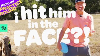 Uli hits someone on a 516 foot hole at DeLa | Masters Cup F9 | Mic'd Up Practice Round | Jomez