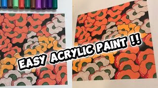 Simple drawing tutorial for biggener / learn satisfying &amp; relaxing acrylic painting 