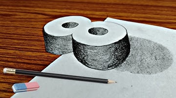 How to draw 3d number 8 easy step by step / 3d number 8 drawing easy step by step