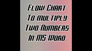 Flow chart to Multiply Two Numbers In MS Word