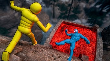 Mega Ramp FALL Into Lava! Extreme Euphoria Ragdoll Physics Test