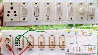 5 switch board room wiring daigram || Sinha electricals