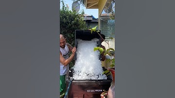 Who needs fancy tubs when you can turn a garbage can into a freezing adventure?